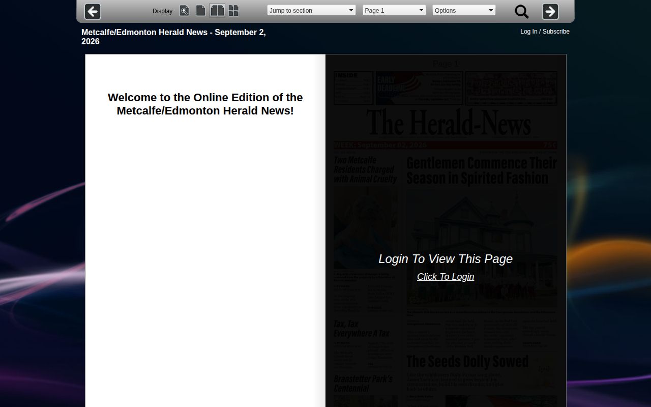 Edmonton Herald-News weekly edition viewer for local reporting